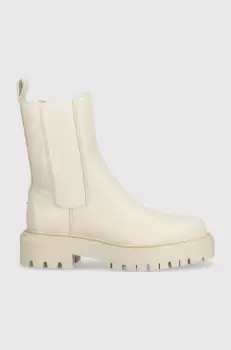 Aldo ghete chelsea de piele Balaraen femei, culoarea bej, cu platforma imagine