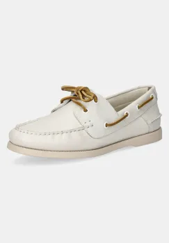 Aldo mocasini de piele HARBORCHIC femei, culoarea bej, cu toc plat, 13966685 imagine