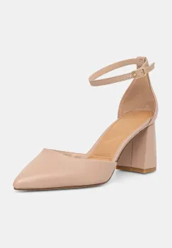 Aldo pantofi de piele JAN culoarea bej, cu toc drept, 13771034 imagine