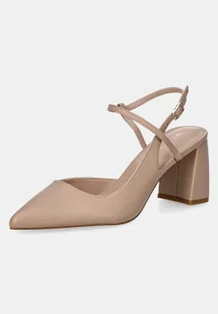 Aldo pantofi de piele LAURA culoarea bej, cu toc drept, cu toc deschis, 13728099 imagine