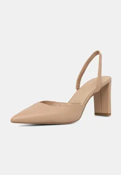 Aldo pantofi de piele OLAELDAN culoarea bej, cu toc drept, cu toc deschis, 13967787 imagine