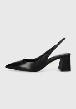 Aldo pantofi de piele ULIANA culoarea negru, cu toc drept, cu toc deschis imagine