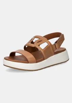 Aldo sandale de piele ONUVIA femei, culoarea maro, cu platforma, 13965197 imagine