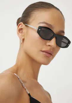 Alexander McQueen ochelari de soare femei, culoarea negru, AM0482S imagine