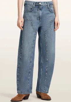 AllSaints  blugi barrel pentru femei SADIE STUD JEAN imagine