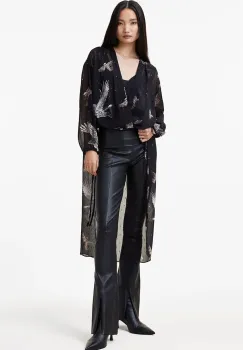 AllSaints bluza AVALA femei, culoarea negru, cu imprimeu, W108PB imagine