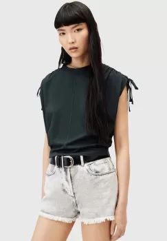 AllSaints bluza din bumbac CASSIE TEE femei, culoarea negru, neted, W157JA imagine