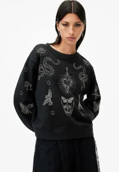 AllSaints bluza PIPPA HEX femei, culoarea negru, cu imprimeu, W140JB imagine