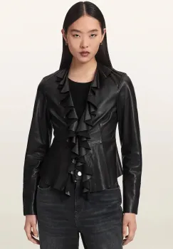 AllSaints  bluza tip camasa pentru femei din piele LUANA LEA SHIRT imagine