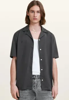 AllSaints camasa barbateasca de bumbac HUDSON imagine