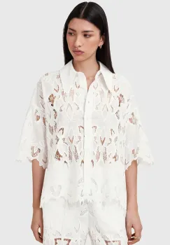 AllSaints camasa CHARLI culoarea alb, cu guler clasic, relaxed, W098PC imagine