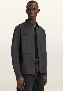 AllSaints camasa culoarea gri, cu guler clasic, regular, M076SD imagine