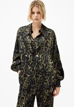 AllSaints camasa din amestec de matase CHARLI cu guler clasic, relaxed, W050PB imagine
