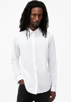 AllSaints camasa din bumbac ECHO barbati, culoarea alb, cu guler clasic, slim, M089SB imagine