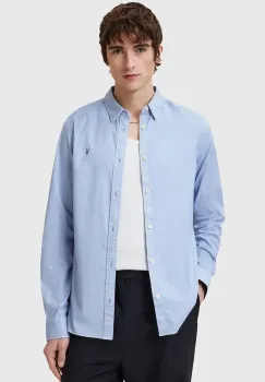 AllSaints camasa din bumbac HAWTHORNE LS SHIRT barbati, cu guler clasic, slim, M150SB imagine