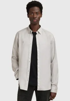 AllSaints camasa din bumbac HAWTHORNE LS SHIRT culoarea negru, cu guler clasic, slim, M150SB imagine