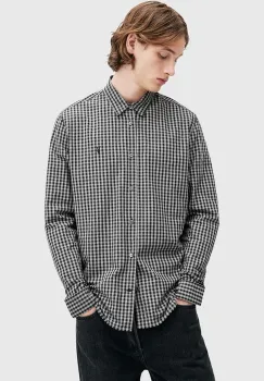 AllSaints camasa din bumbac NEO LS SHIRT barbati, culoarea negru, cu guler clasic, relaxed, M044SB imagine