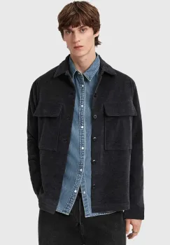 AllSaints camasa HAWKER culoarea negru, cu guler clasic, regular, M017SD imagine