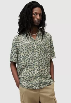 AllSaints camasa UNDRGRND CM SS SHIRT barbati, relaxed, MS578Z imagine