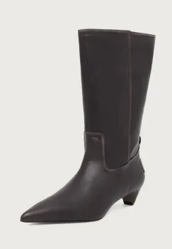 AllSaints  cizme cu toc jos pentru femei din piele Veda Boot imagine