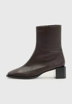 AllSaints cizme de piele AVRIL BOOT culoarea maro, cu toc drept, W096FC imagine