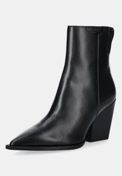 AllSaints cizme de piele Rizzo Boot culoarea negru, cu toc drept, W025FD imagine