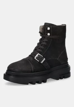 AllSaints cizme din piele intoarsa ASTRID SUEDE BOOT culoarea maro, cu platforma, W004FD imagine