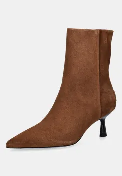 AllSaints cizme din piele intoarsa VIVIAN SUEDE BOOT culoarea maro, cu toc cui, W009FD imagine