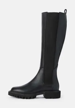AllSaints cizme Maeve Boot femei, culoarea negru, cu toc plat, W098FB imagine