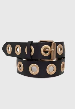 AllSaints curea femei, culoarea negru imagine