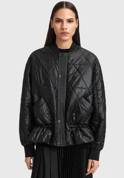 AllSaints geaca bomber ALII culoarea negru, de tranzitie, oversize, W051OD imagine