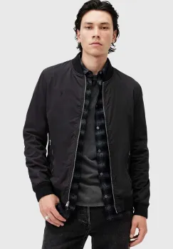 AllSaints geaca bomber BASSETT barbati, culoarea negru, de tranzitie, M077OB imagine