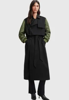 AllSaints geaca bomber PENNI culoarea negru, de tranzitie, W021OC imagine