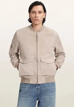 AllSaints geaca bomber pentru barbati din piele intoarsa ROKKO imagine