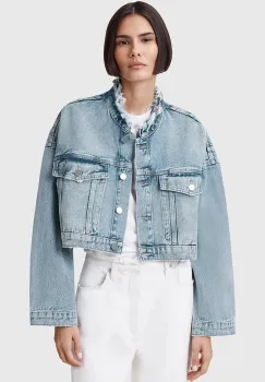 AllSaints geaca de blugi din bumbac SONNY de tranzitie, oversize, W062OC imagine