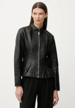 AllSaints geaca de piele CLO culoarea negru, de tranzitie, W024LD imagine