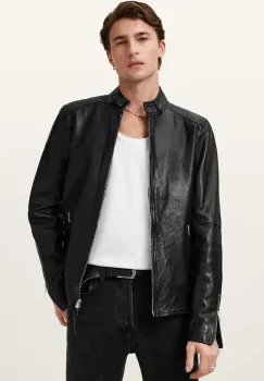 AllSaints geaca de piele CORA culoarea negru, de tranzitie, M064LB imagine