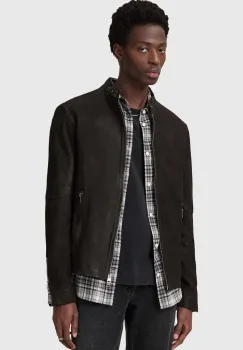 AllSaints geaca de piele CORA culoarea negru, de tranzitie, M064LB imagine