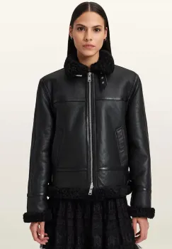 AllSaints geaca de piele LOREL culoarea negru, W069LB imagine