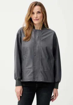 AllSaints geaca de piele SOFI culoarea alb, de tranzitie, W126LB imagine