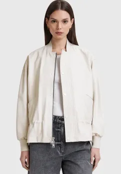 AllSaints geaca de piele SOFI culoarea alb, de tranzitie, W126LB imagine