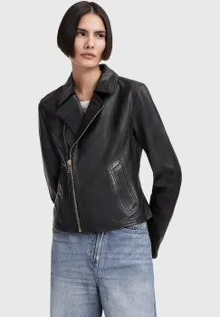AllSaints geaca de piele VELA culoarea negru, de tranzitie, W089LB imagine