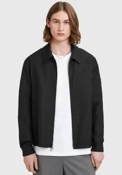 AllSaints geaca din amestec de in BRADNER culoarea negru, de tranzitie, M023OC imagine