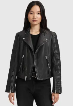 AllSaints geaca ramones de piele RAUL imagine