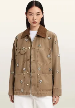 AllSaints geaca tip camasa de femei din bumbac BEX imagine