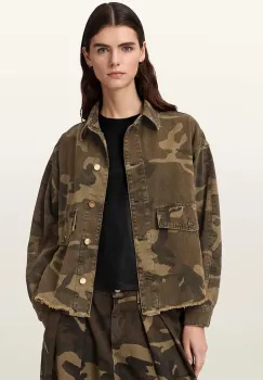 AllSaints geaca tip camasa pentru femei, din bumbac HETTIE imagine