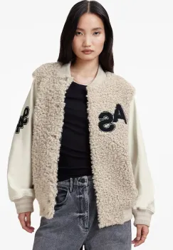 AllSaints geaca VALERIE femei, culoarea bej, de tranzitie, oversize, W083LB imagine