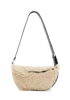 AllSaints geanta de lana LUNA culoarea bej, W220XD imagine