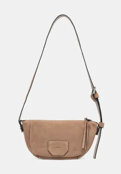 AllSaints geanta de mana din piele intoarsa MADEA SUEDE culoarea bej, W096XC imagine