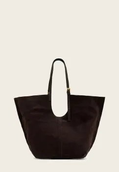 AllSaints geanta de piele intoarsa ARA culoarea maro, W338XC imagine